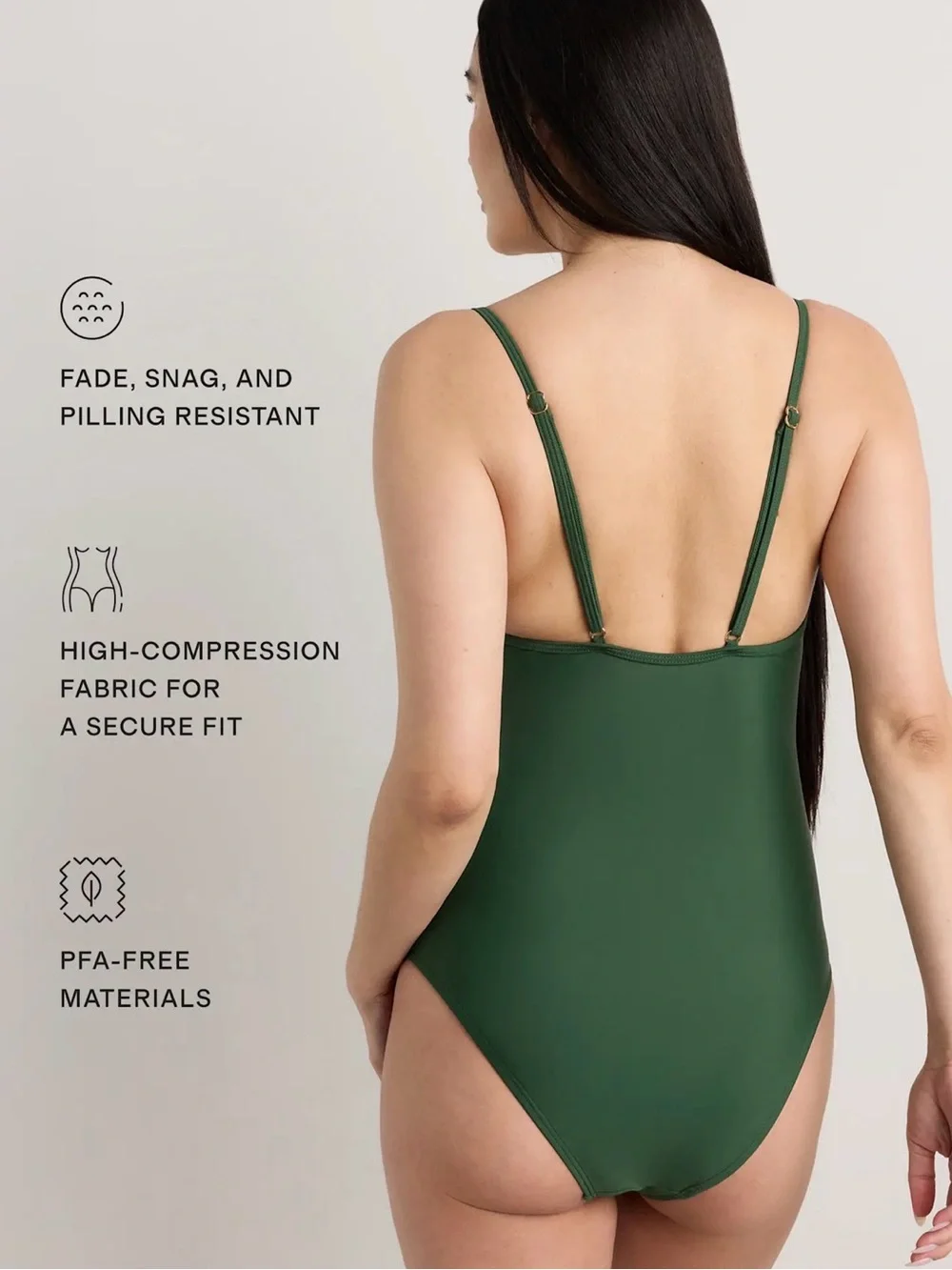 Quince Italian Maternity Square Neck One-Piece Swimsuit, XL / Palm Green